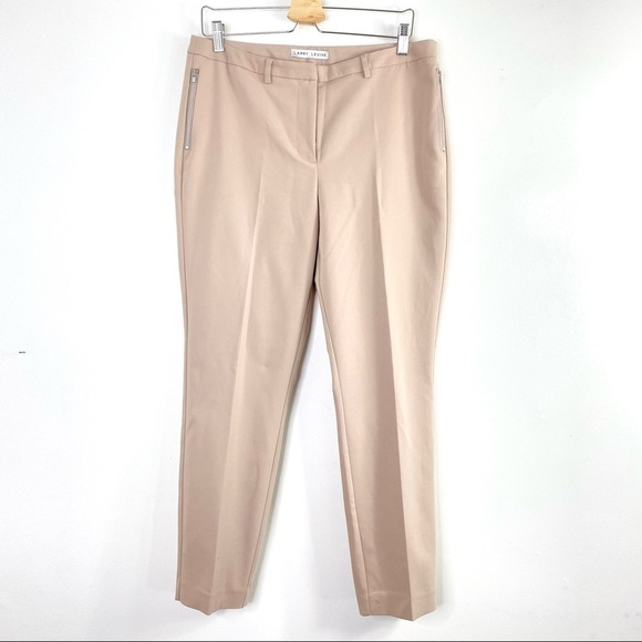 Larry Levine Stretch Ankle lags Trouser Pant Nude - Picture 2 of 7